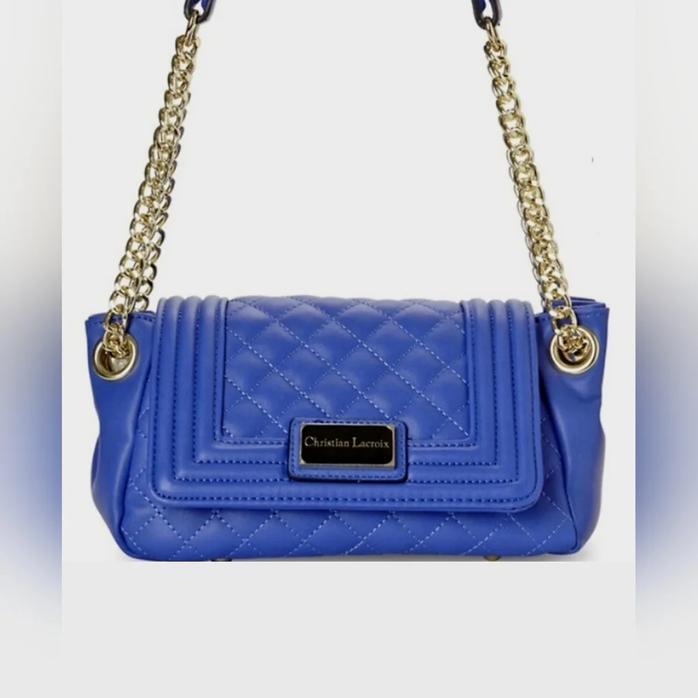 Christian Lacroix Royal Blue Quilted Shoulder Bag